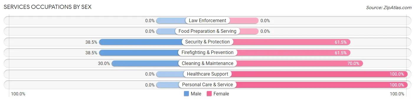 Services Occupations by Sex in Vienna Bend