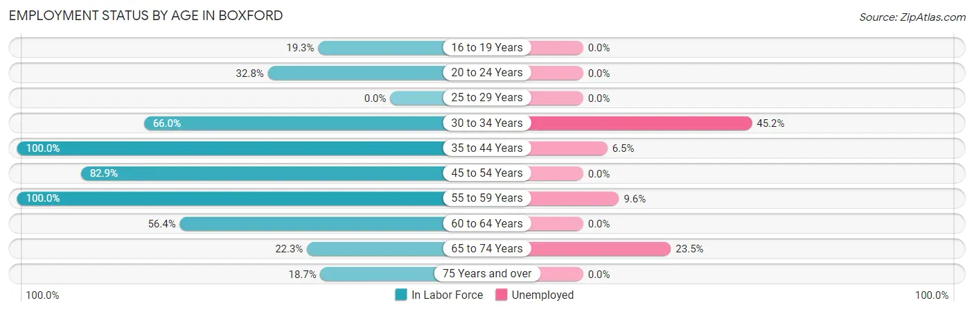 Employment Status by Age in Boxford