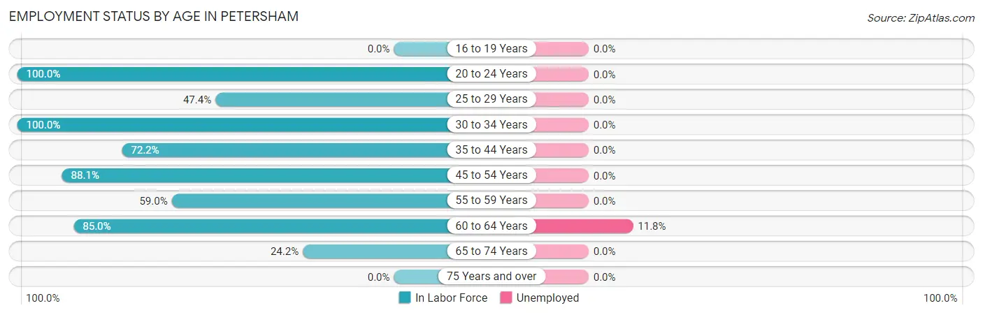 Employment Status by Age in Petersham