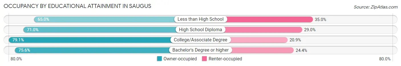 Occupancy by Educational Attainment in Saugus