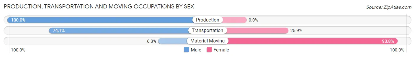 Production, Transportation and Moving Occupations by Sex in Scituate