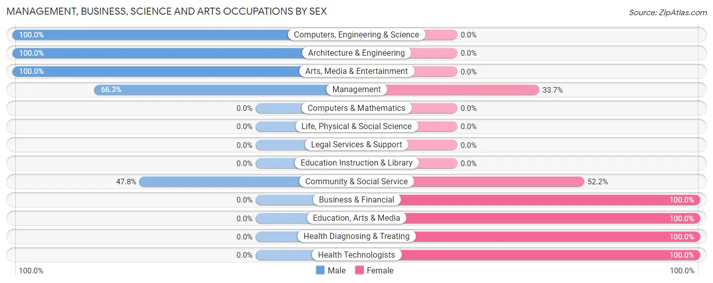 Management, Business, Science and Arts Occupations by Sex in White Island Shores