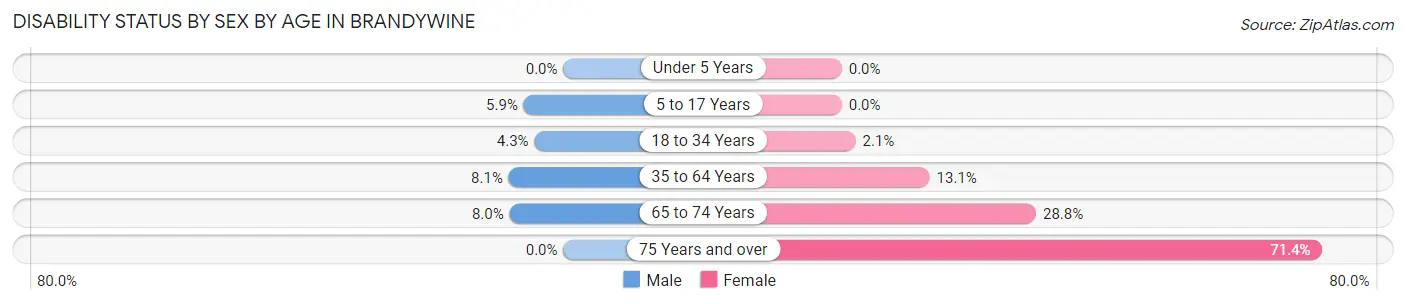 Disability Status by Sex by Age in Brandywine