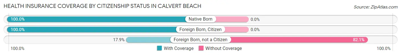 Health Insurance Coverage by Citizenship Status in Calvert Beach