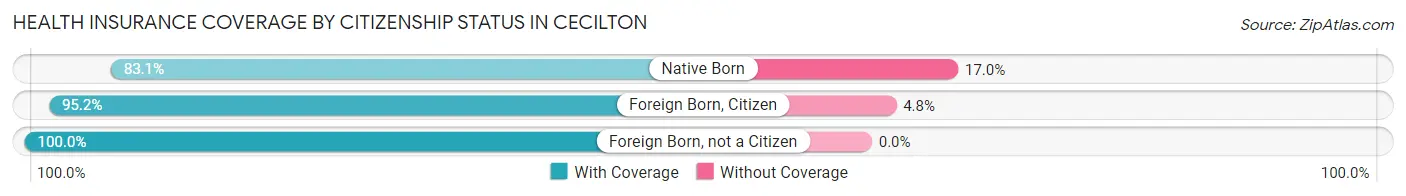 Health Insurance Coverage by Citizenship Status in Cecilton