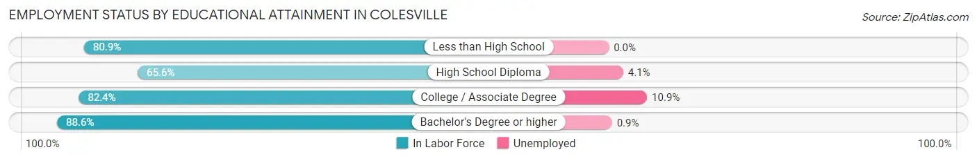 Employment Status by Educational Attainment in Colesville