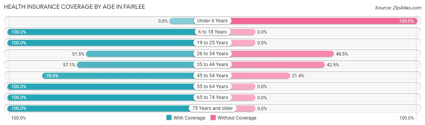Health Insurance Coverage by Age in Fairlee