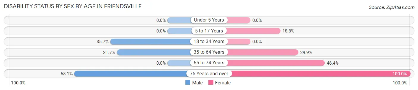 Disability Status by Sex by Age in Friendsville