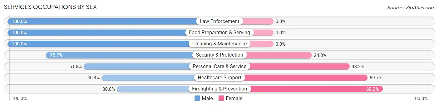Services Occupations by Sex in Garrison