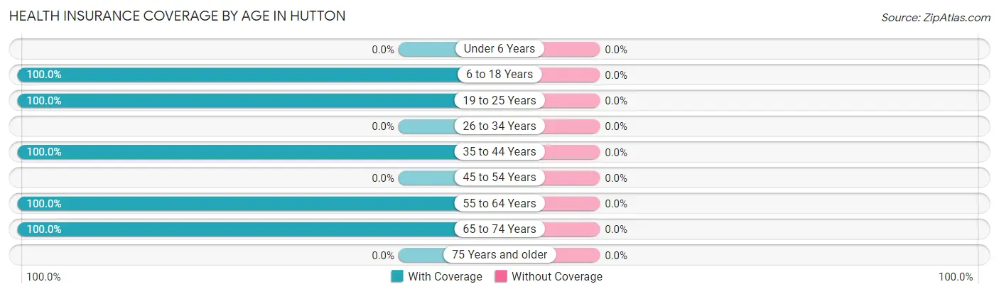 Health Insurance Coverage by Age in Hutton