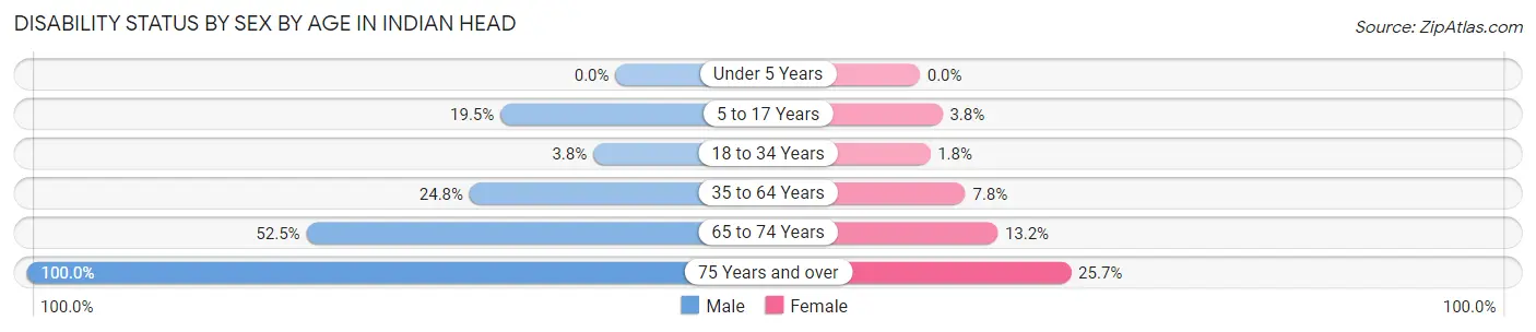 Disability Status by Sex by Age in Indian Head