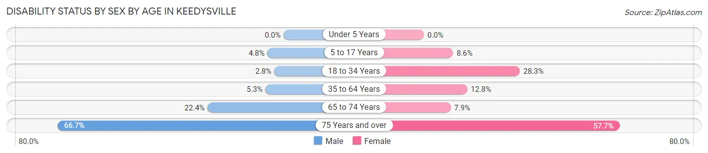 Disability Status by Sex by Age in Keedysville