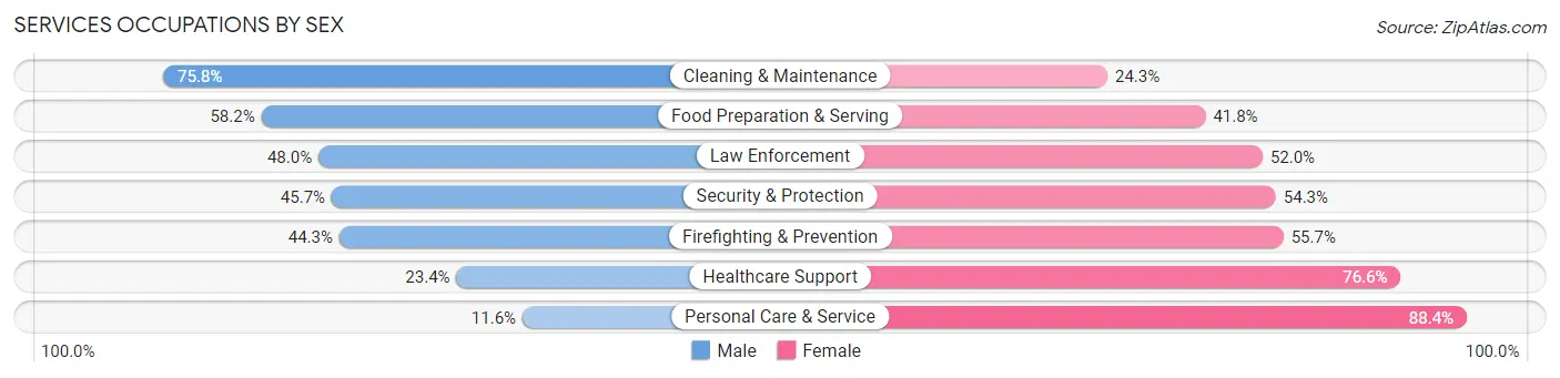 Services Occupations by Sex in Lochearn