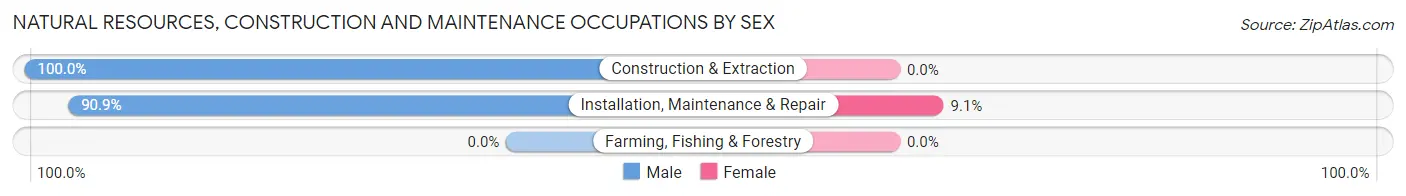 Natural Resources, Construction and Maintenance Occupations by Sex in Lutherville