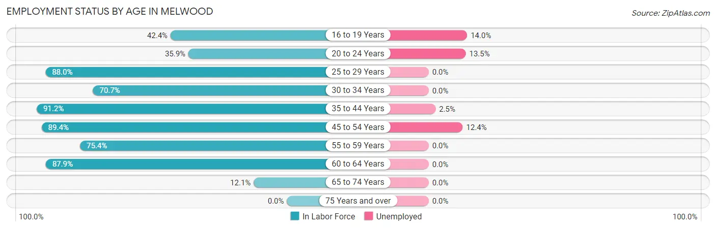 Employment Status by Age in Melwood