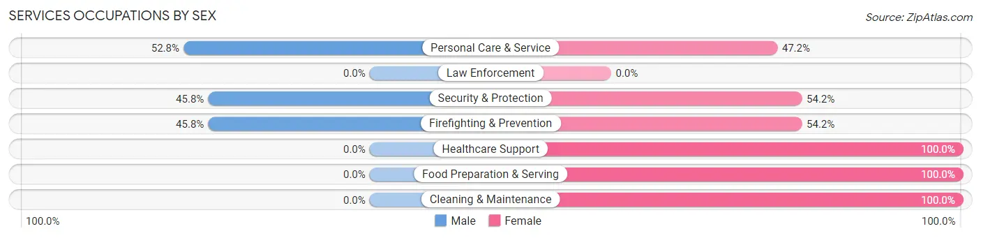 Services Occupations by Sex in Melwood