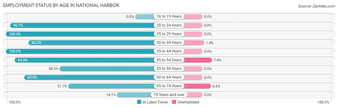 Employment Status by Age in National Harbor