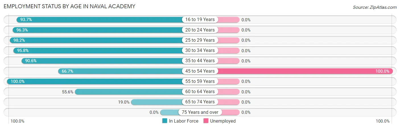 Employment Status by Age in Naval Academy