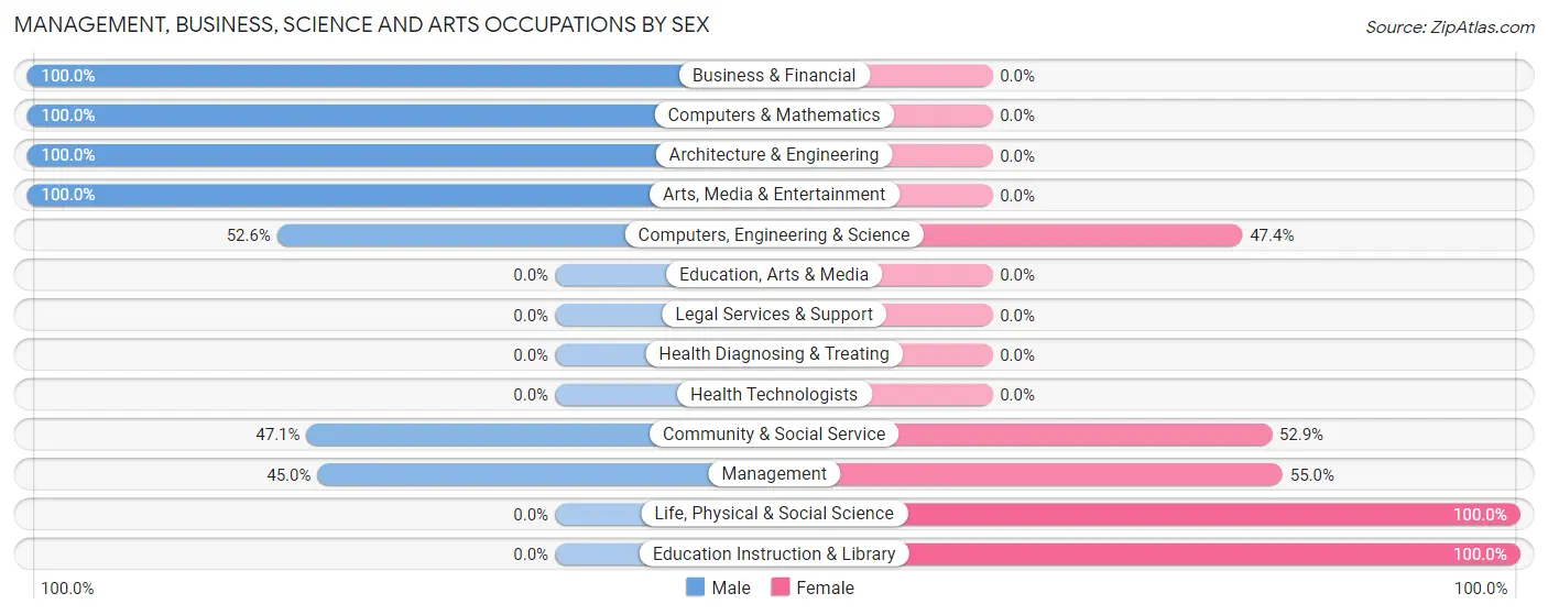 Management, Business, Science and Arts Occupations by Sex in Naval Academy