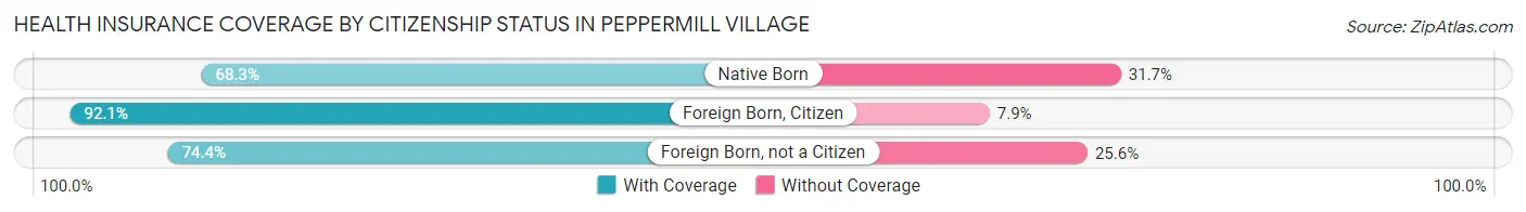 Health Insurance Coverage by Citizenship Status in Peppermill Village