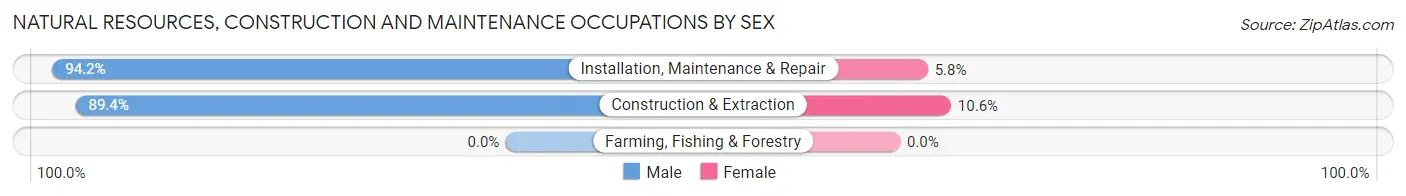 Natural Resources, Construction and Maintenance Occupations by Sex in Suitland