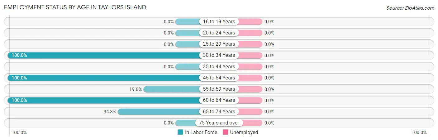 Employment Status by Age in Taylors Island