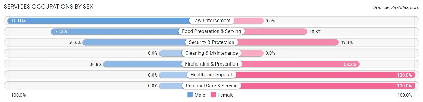 Services Occupations by Sex in Wildewood