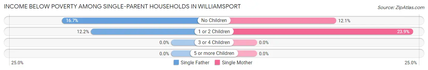 Income Below Poverty Among Single-Parent Households in Williamsport