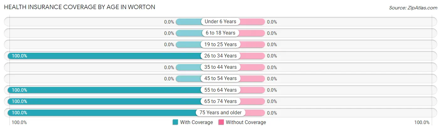 Health Insurance Coverage by Age in Worton
