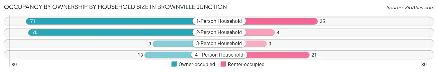 Occupancy by Ownership by Household Size in Brownville Junction