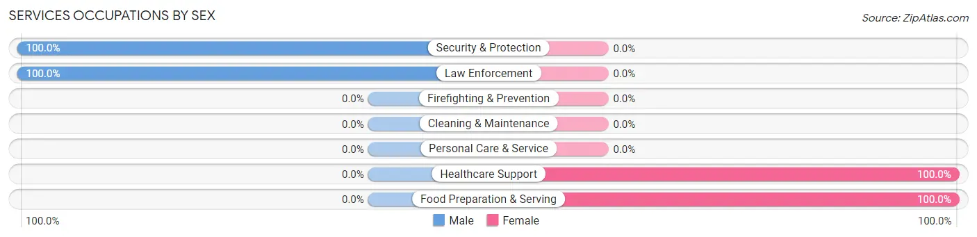 Services Occupations by Sex in Dunstan