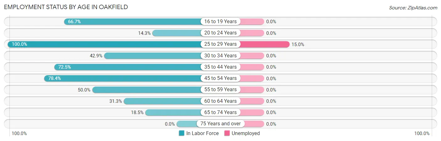 Employment Status by Age in Oakfield