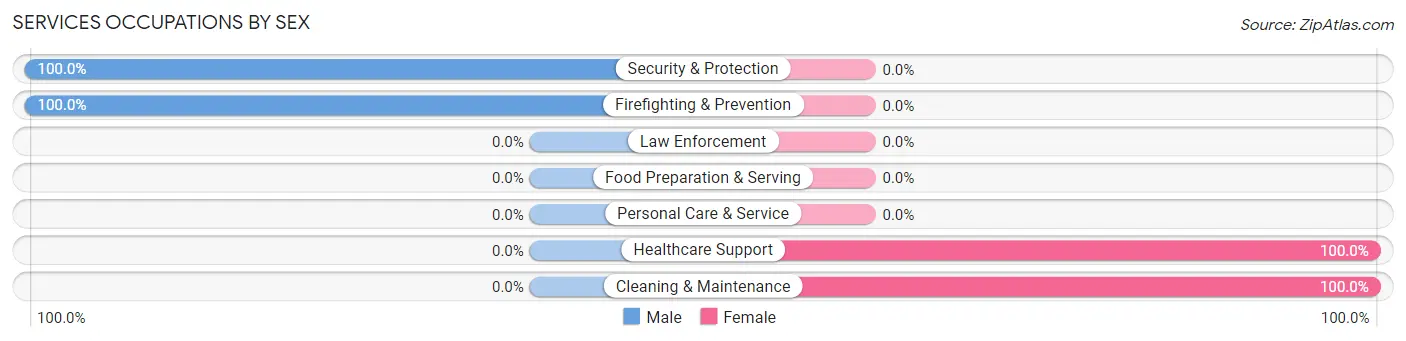 Services Occupations by Sex in Oakfield