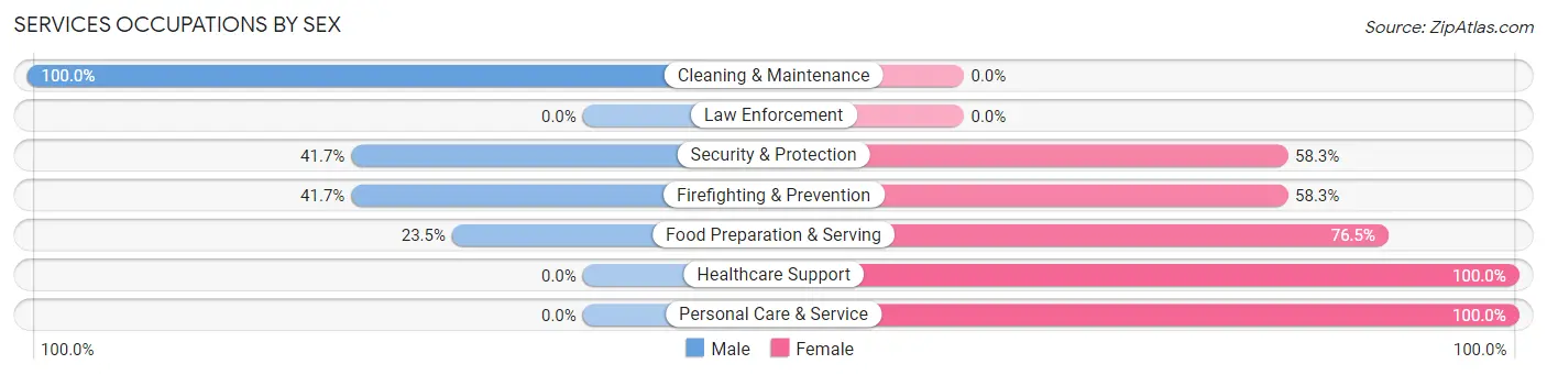 Services Occupations by Sex in Armada
