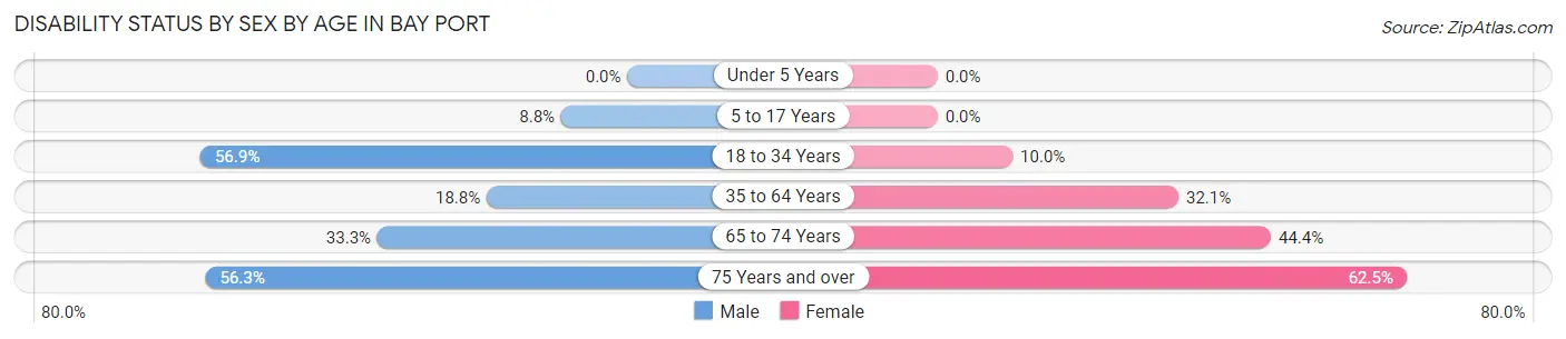 Disability Status by Sex by Age in Bay Port