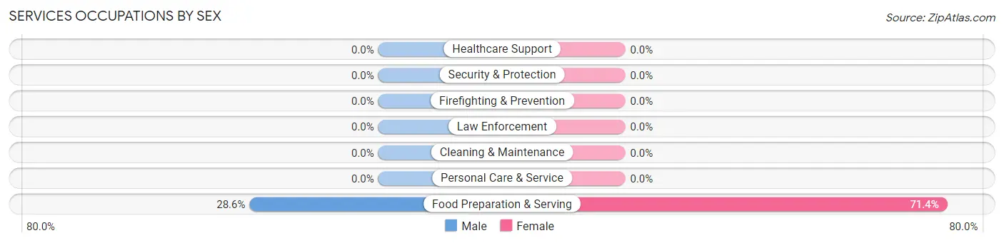 Services Occupations by Sex in Bendon