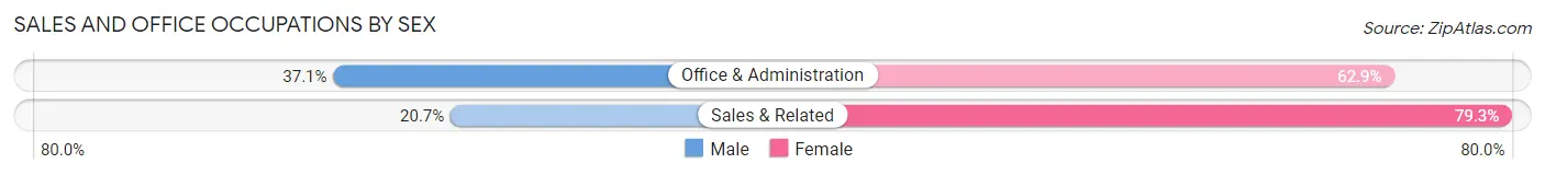 Sales and Office Occupations by Sex in Cass City