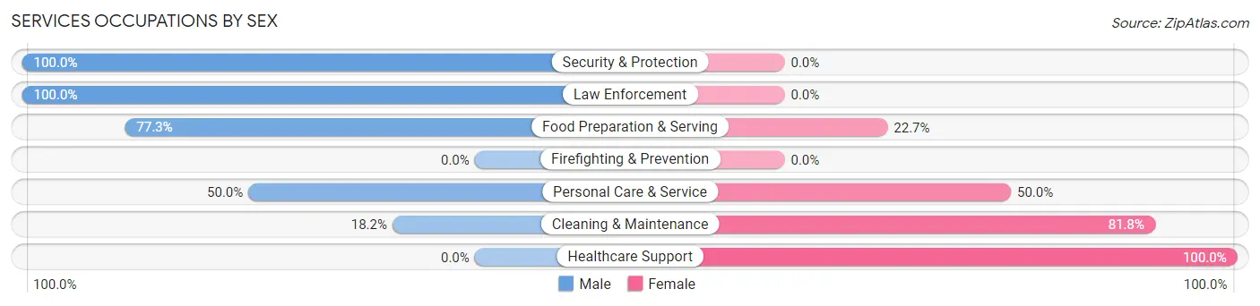 Services Occupations by Sex in Elk Rapids