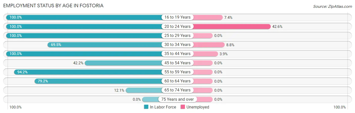 Employment Status by Age in Fostoria