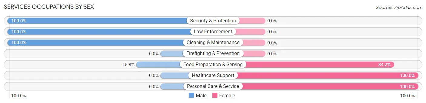 Services Occupations by Sex in Fowler