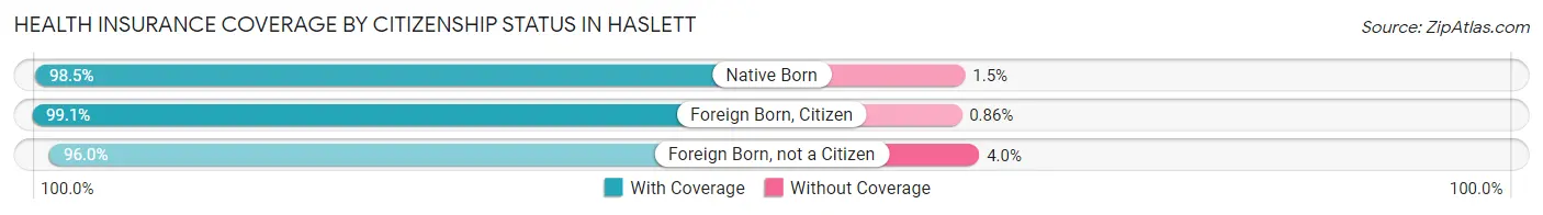 Health Insurance Coverage by Citizenship Status in Haslett