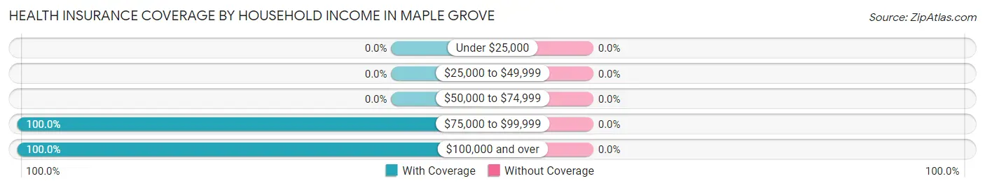 Health Insurance Coverage by Household Income in Maple Grove