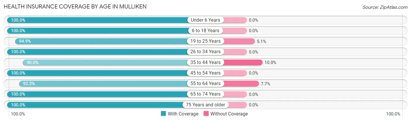 Health Insurance Coverage by Age in Mulliken