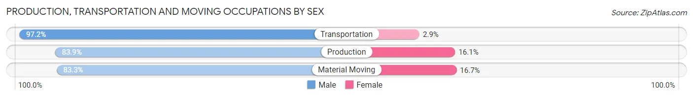 Production, Transportation and Moving Occupations by Sex in Northview