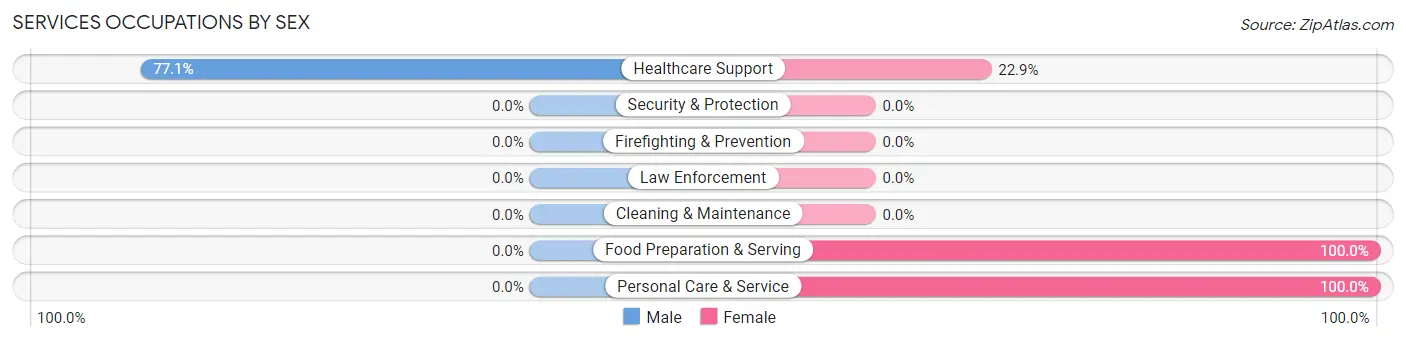 Services Occupations by Sex in Ossineke