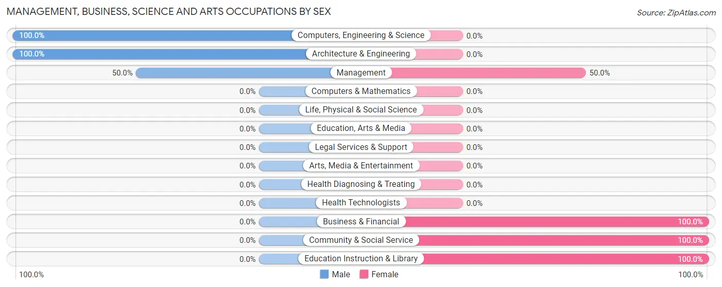 Management, Business, Science and Arts Occupations by Sex in Palo