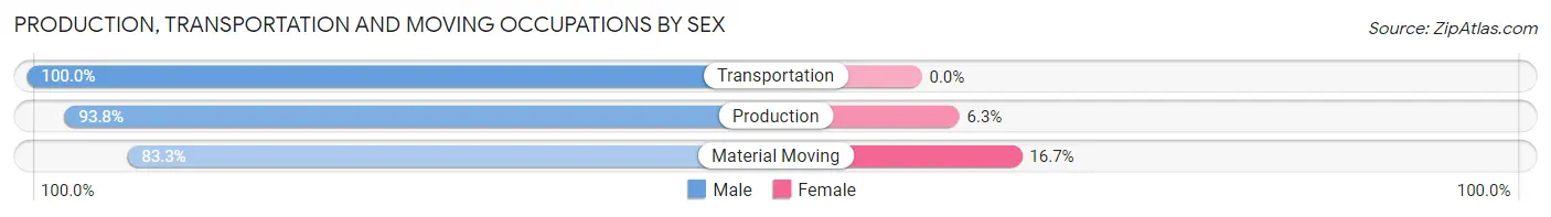 Production, Transportation and Moving Occupations by Sex in Parma