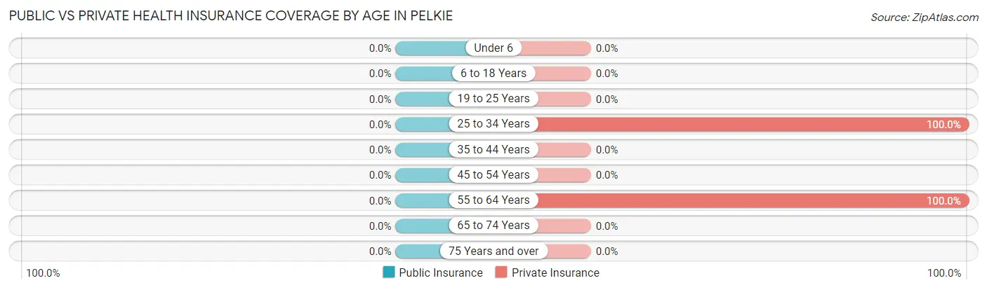 Public vs Private Health Insurance Coverage by Age in Pelkie