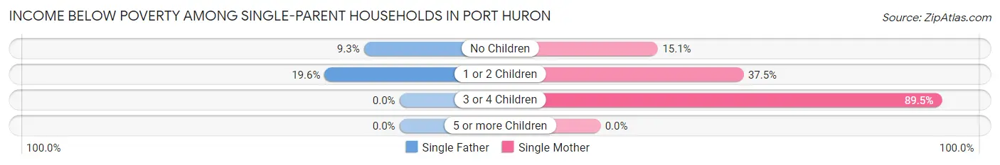 Income Below Poverty Among Single-Parent Households in Port Huron