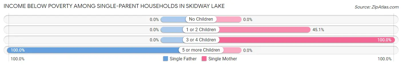 Income Below Poverty Among Single-Parent Households in Skidway Lake
